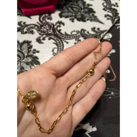 Melania Clara Luna collection gold with Pink stones Y Necklace - Picture 4 of 4